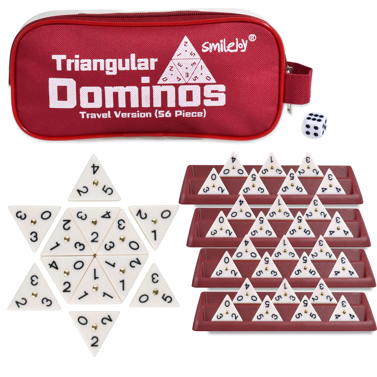 Smilejoy Triangle Domino tiles laid out for balanced, engaging family play.