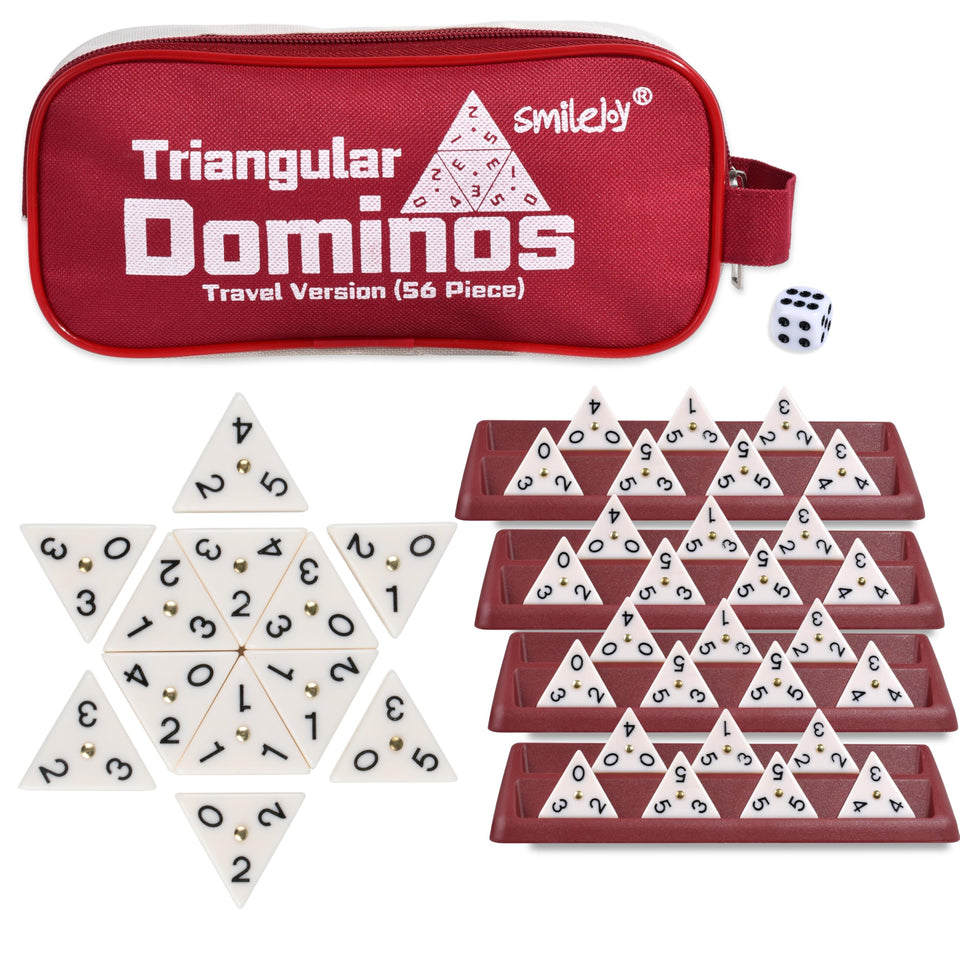 Smilejoy Triangle Domino tiles laid out for balanced, engaging family play.