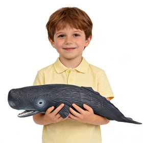 SmilerSmile Sperm Whale 15-inch body view, durable soft PVC for safe pretend play.