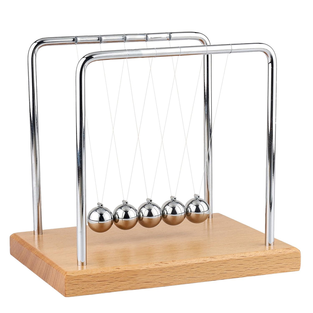 Smilesorg Newton's Cradle balance balls illustrate momentum transfer on your desk, a calming science decor.