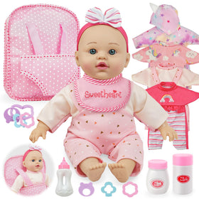 SMILESSKIDDO 12-inch soft baby doll for cuddling and imaginative play.
