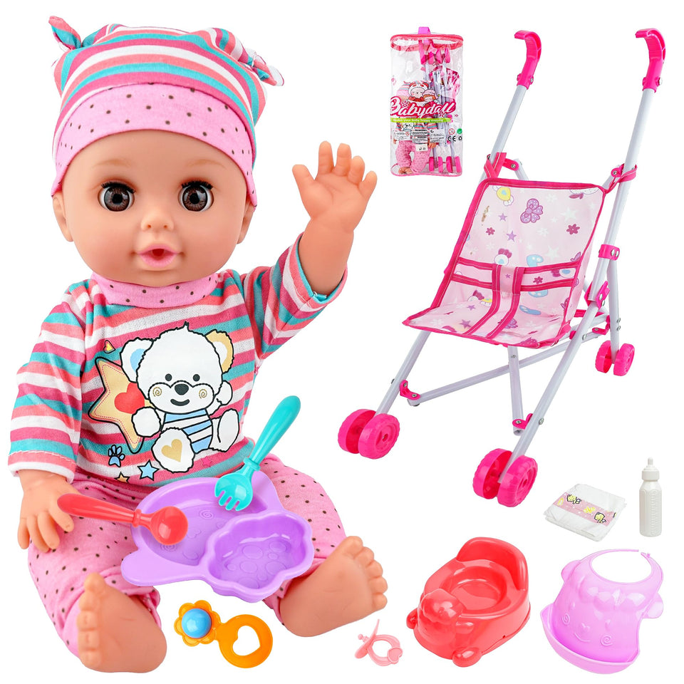 SMILESSKIDDO 14-inch doll with accessories for imaginative nurturing play.