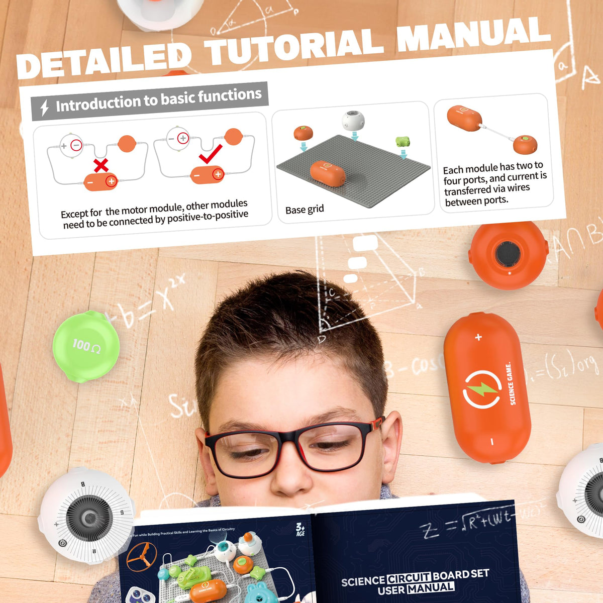 SMILESSKIDDO colorful manual and cards guide circuit building