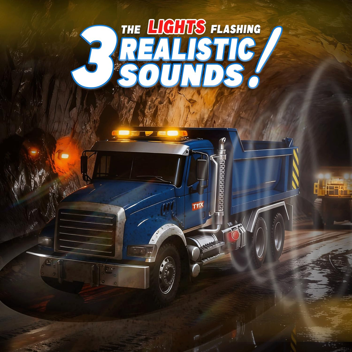 Smilesskiddo dump truck showing sound effects and flashing lights