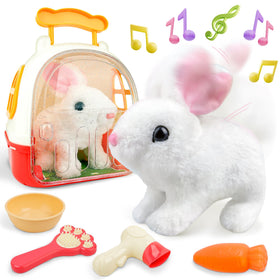 SMILESSKIDDO jumping rabbit toy with interactive hopping action and wagging ears.