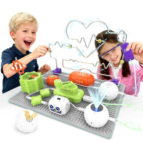 SMILESSKIDDO science kit layout showing components for hands-on exploration.