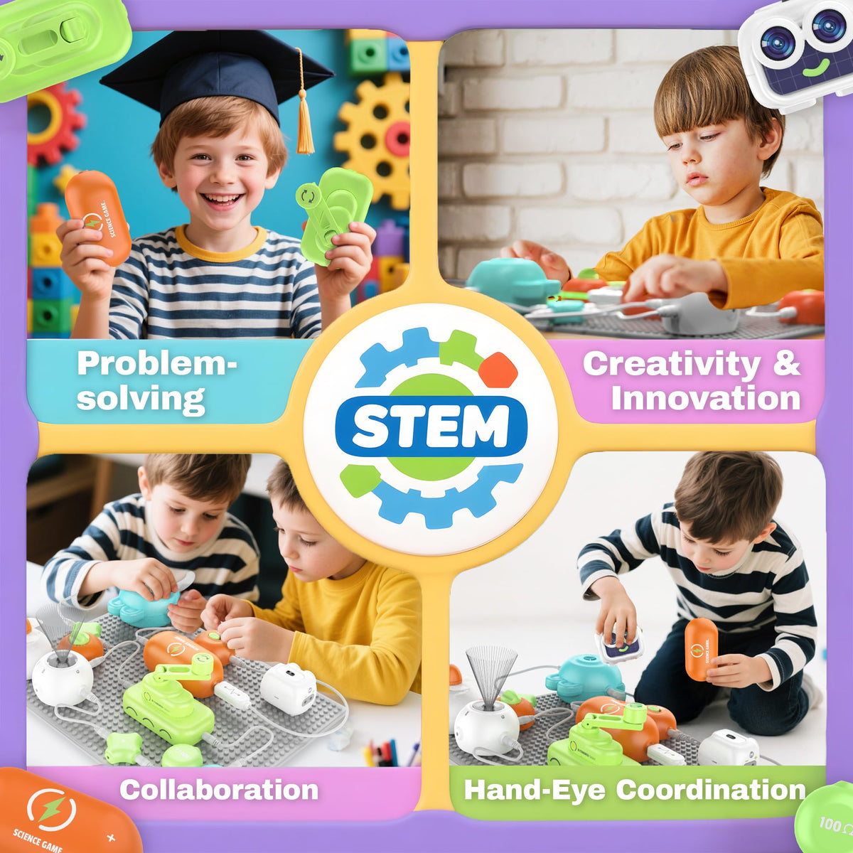 SMILESSKIDDO kit with 16 circuit parts for hands-on exploration