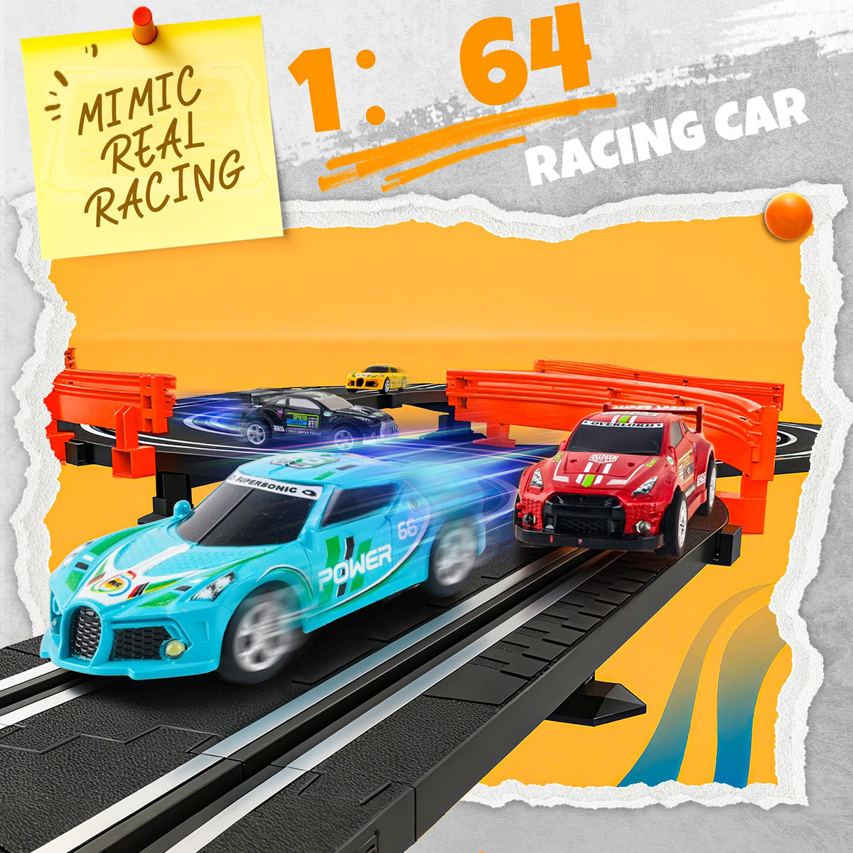 SmilessKIDDO racing cars with LED lights for vivid nighttime racing