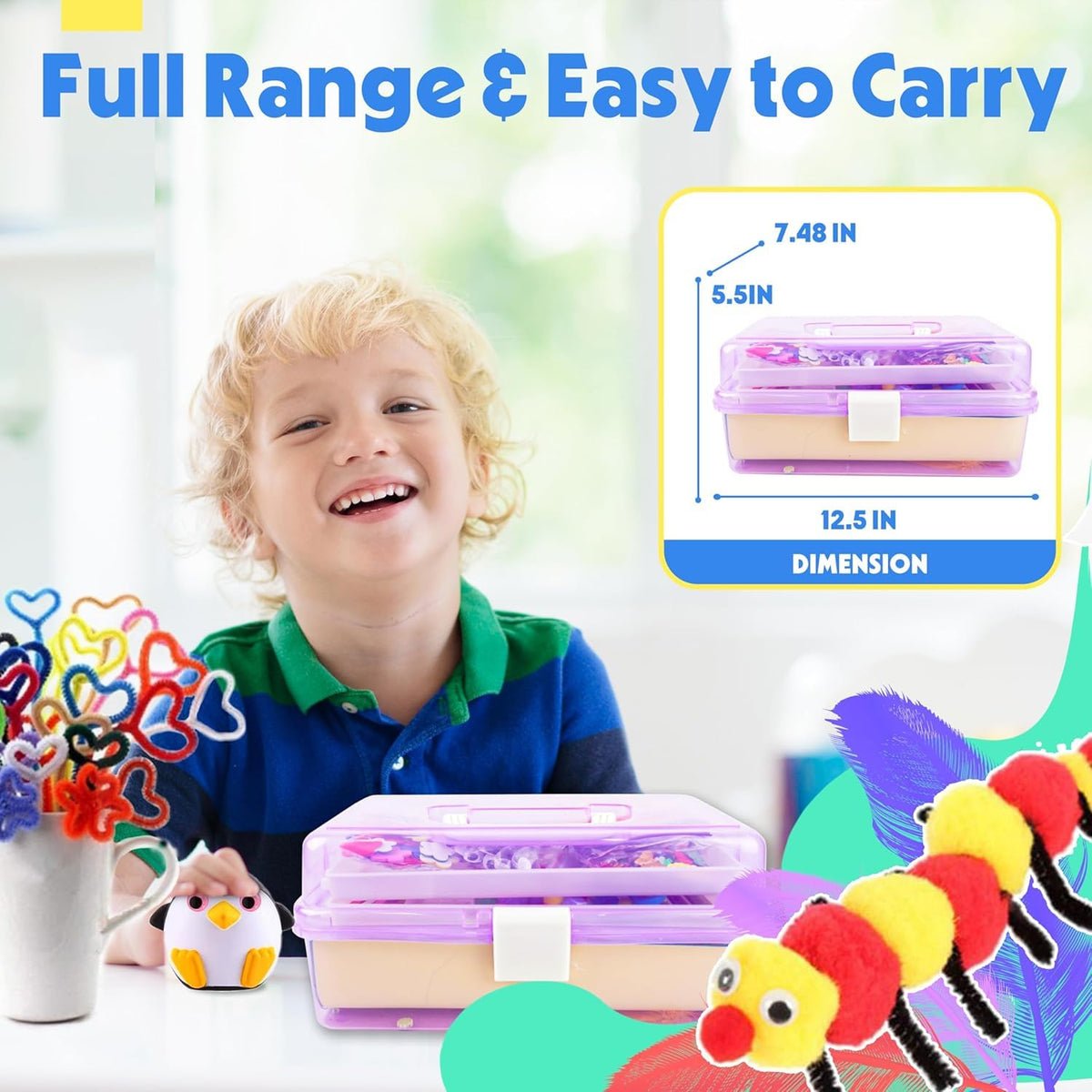 SMILESSKIDDO storage box with handle enables easy transport