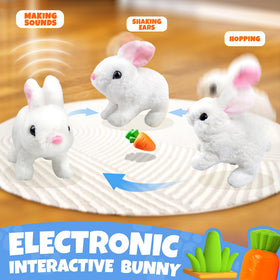 SMILESSKIDDO bunny with wiggle ears and nose for engaging pretend play.