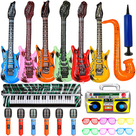 Smilixin inflatable guitar 38 inches for vibrant party decor and interactive play