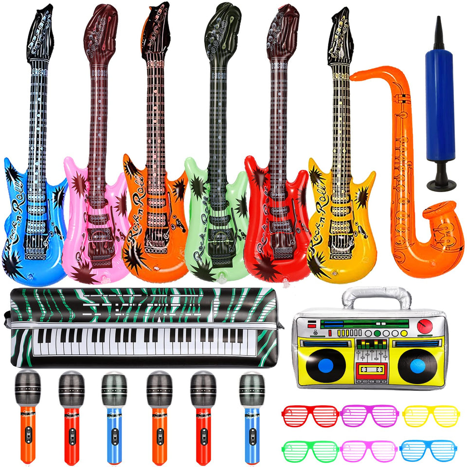 Smilixin inflatable guitar 38 inches for vibrant party decor and interactive play