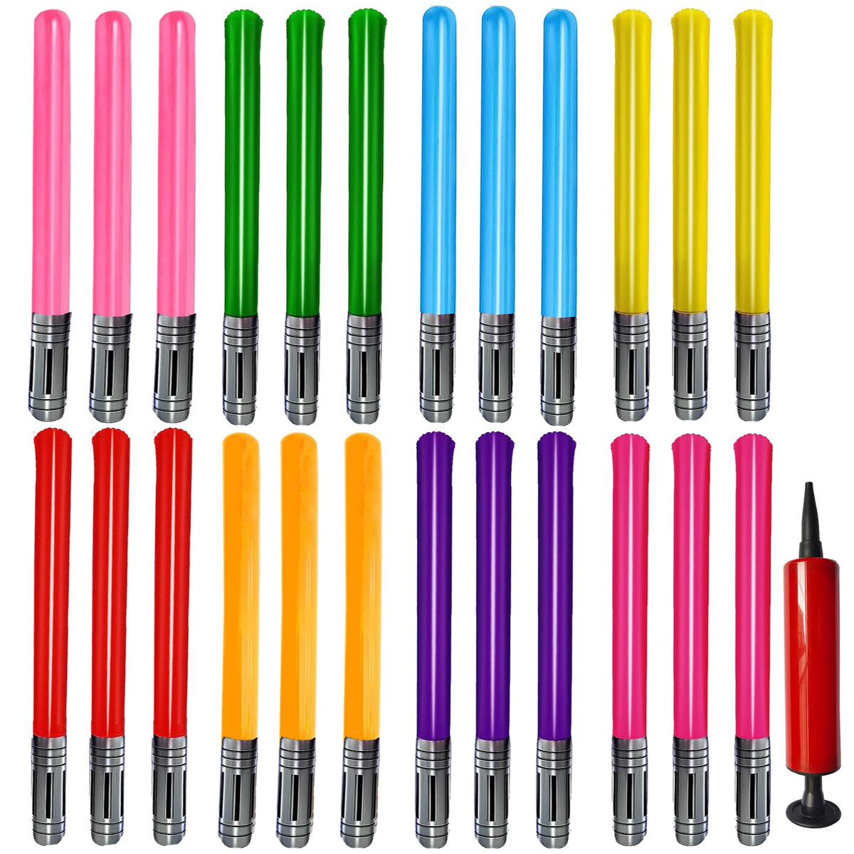 Smilixin inflatable light saber red is ideal for cosplay and Star Wars themed parties.