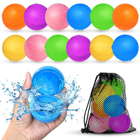 Smirodi 12pcs reusable water balloons ready for endless splash fun at poolside