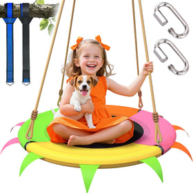 SMkidsport saucer swing 28-inch seat, ideal for safe backyard play.