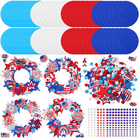 SmoothNovelty patriotic wreath craft, 6.3-inch diameter for home décor
