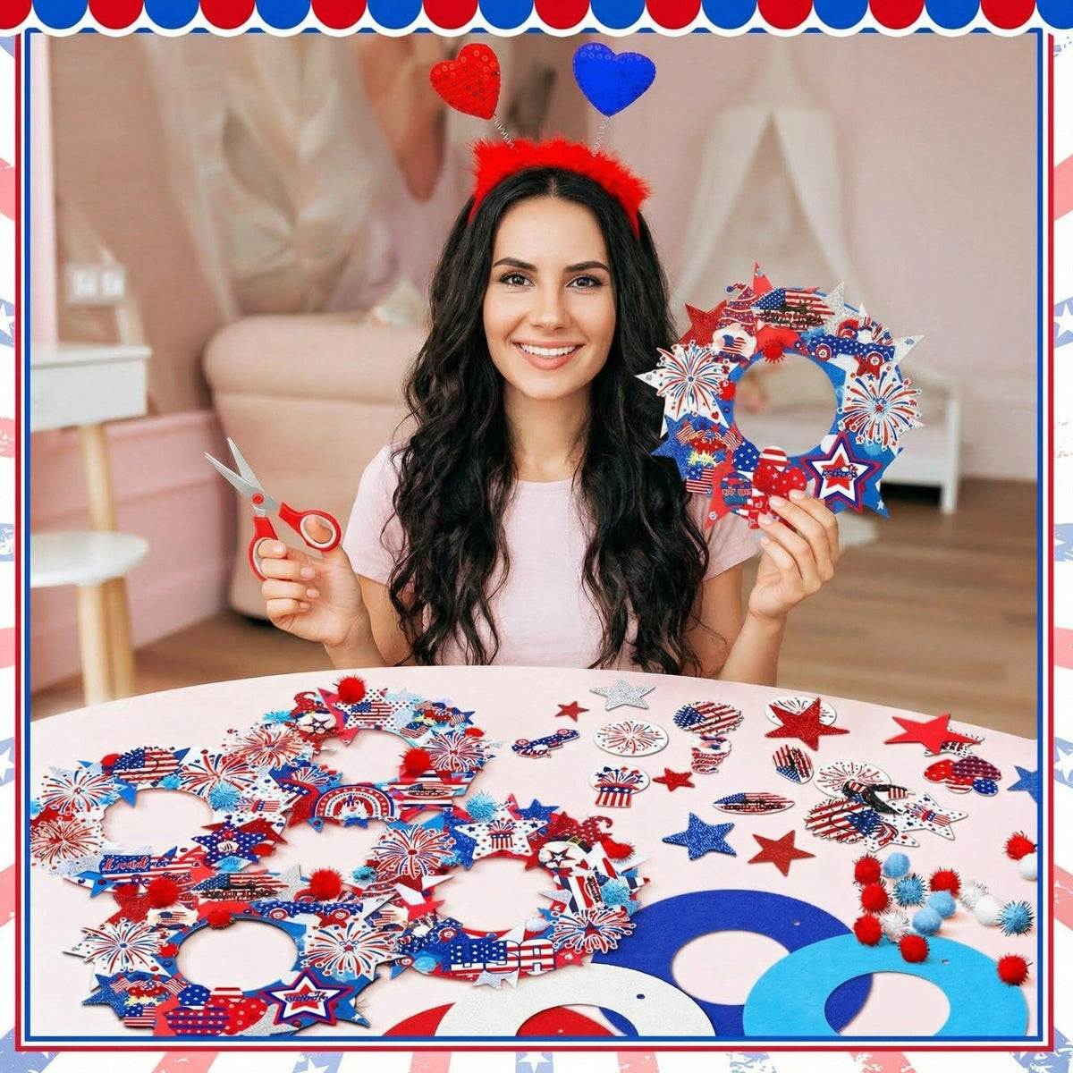 SmoothNovelty foam stickers in red, white, blue for easy patriotic accents