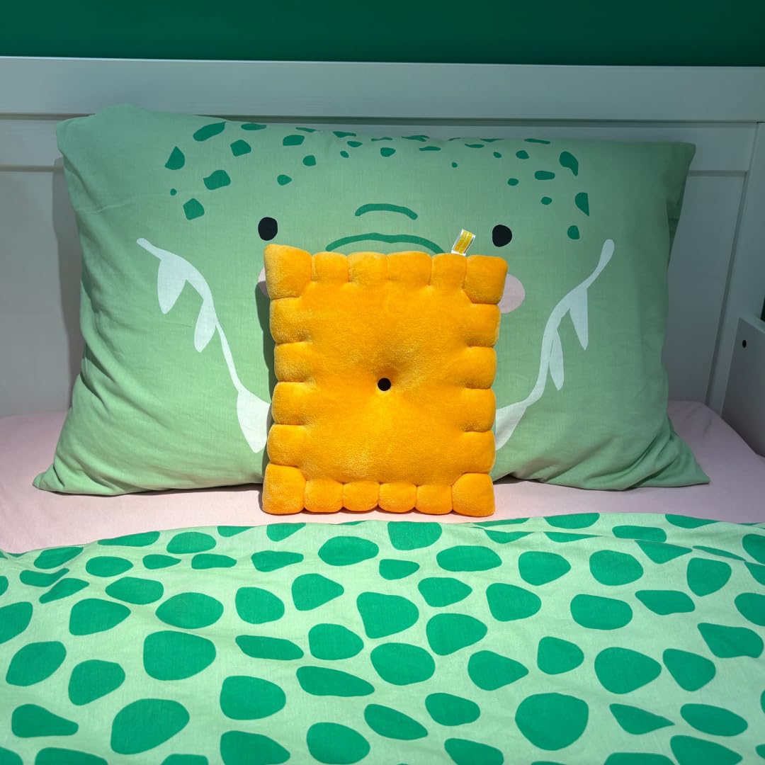 Gift-ready Snack Plushies Cheese Cracker Pillow displayed as a charming present.