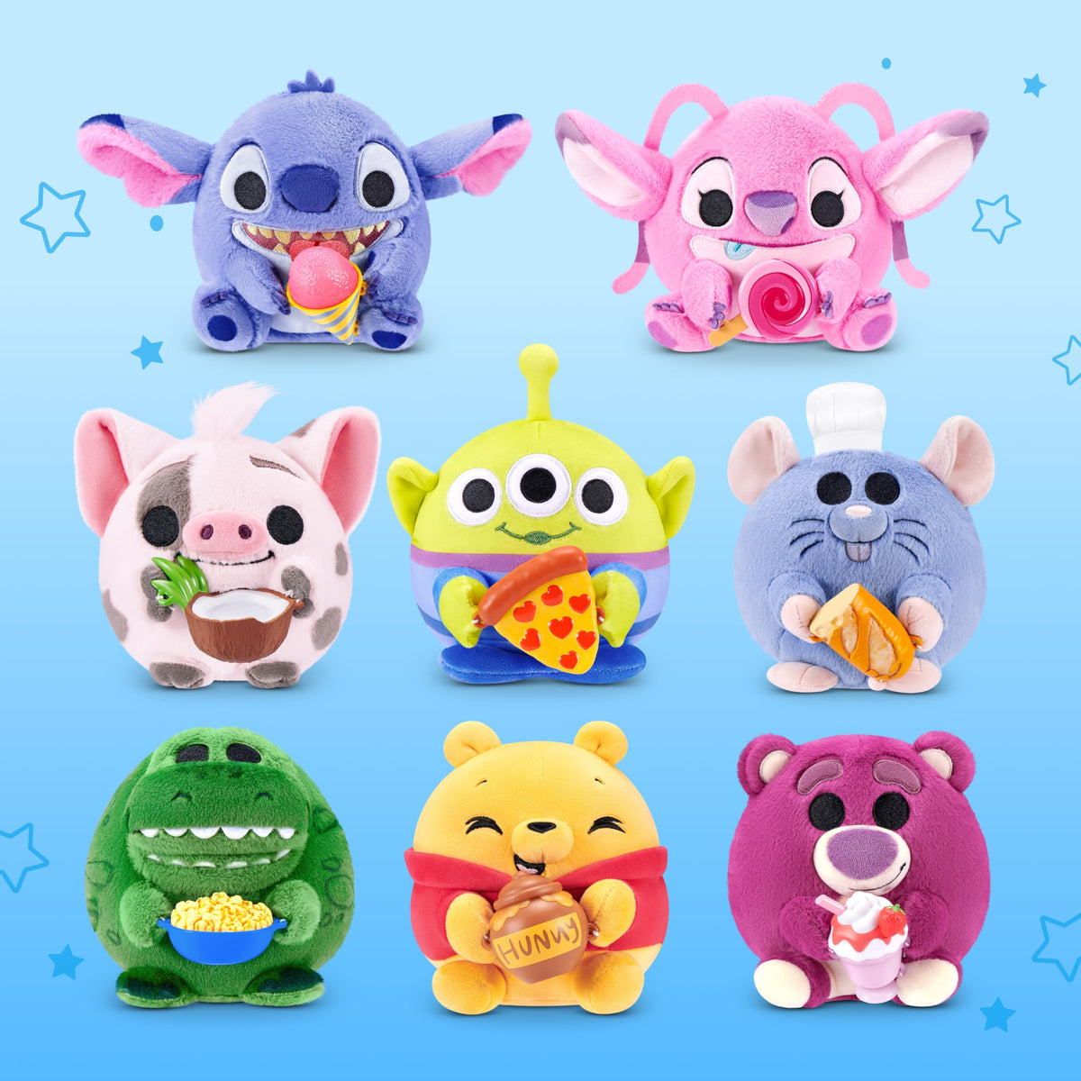 Snackles Disney 5-inch plush Alien—pocket-sized buddy for travel and display.