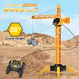 SNACKTANT 28-Inch RC Tower Crane boom shows wide reach for lifting tasks