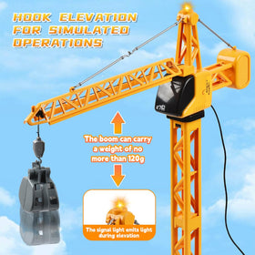 SNACKTANT 28-Inch RC Tower Crane hook demonstrates smooth lifting action