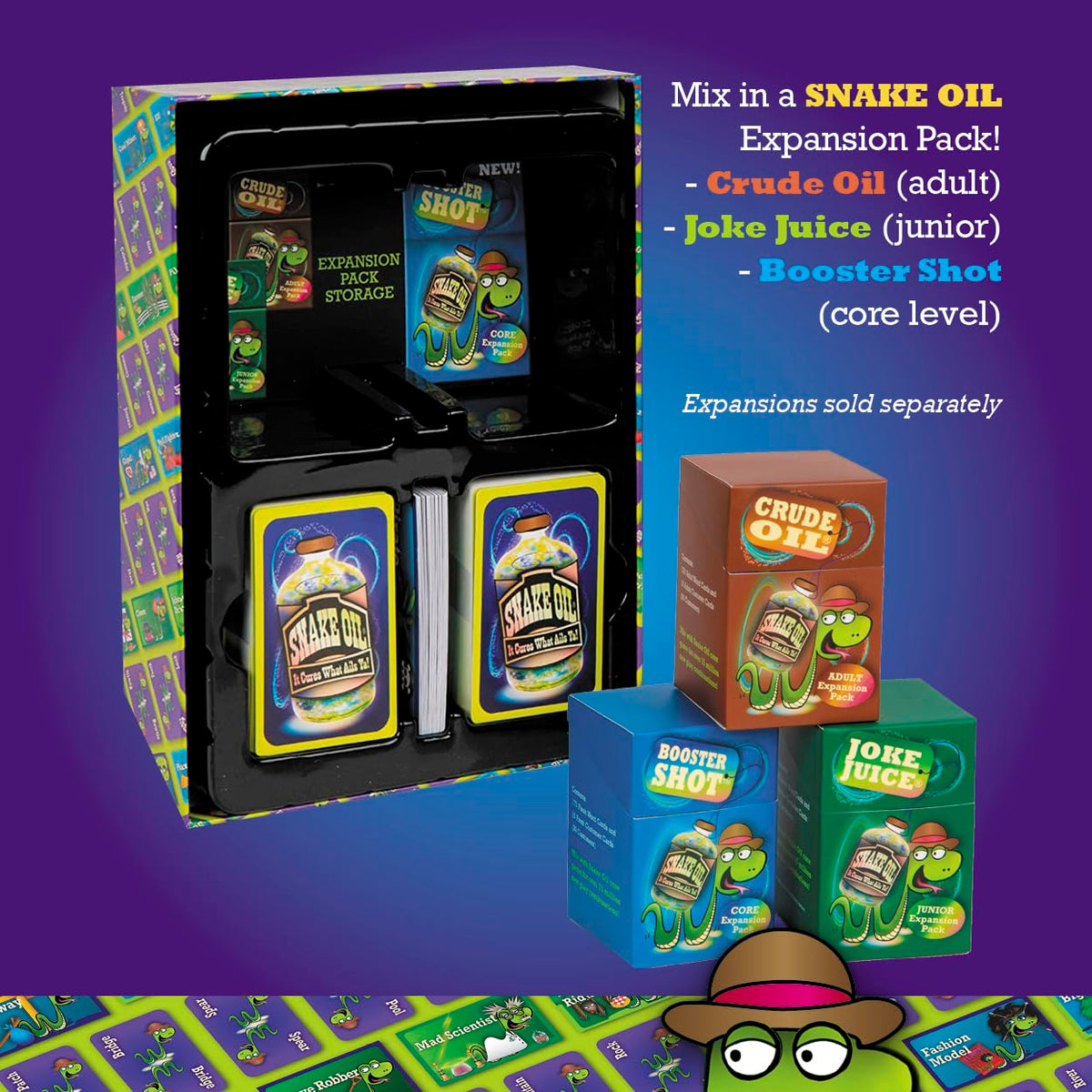 Snake Oil travel pack for portable party fun with friends.