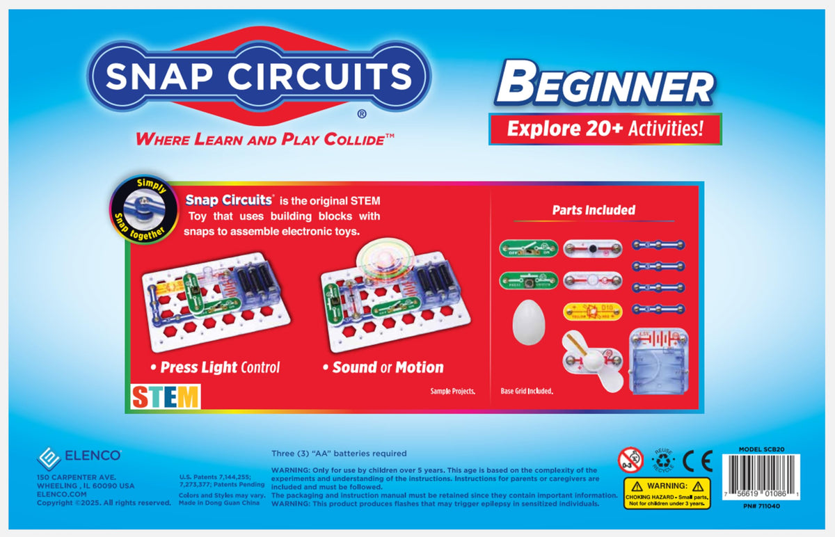 Snap Circuits Beginner color manual guides young engineers through step-by-step projects.