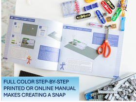 Full-color BRIC project manual guides kids through exciting experiments and ideas.