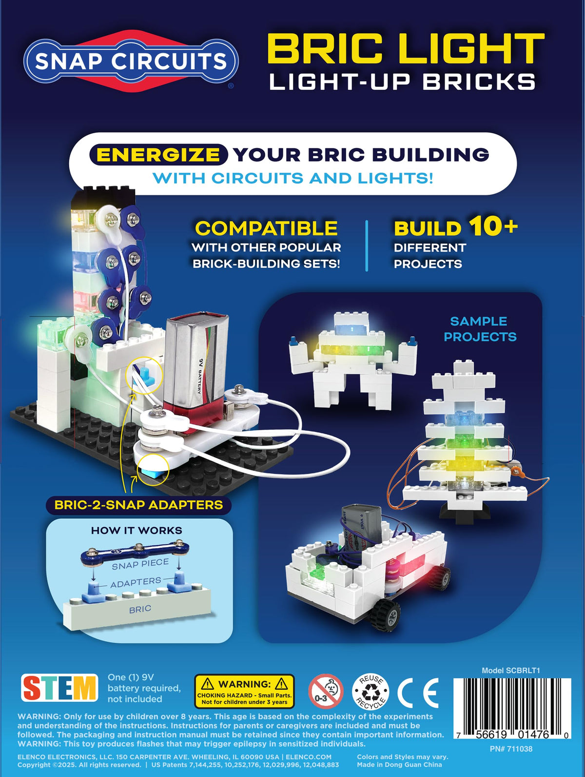 BRIC Light illuminated skyscraper showing bright, engaging STEM play