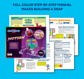 Snap Circuits Motion gear and pulley system demonstrating gears in action for curious learners