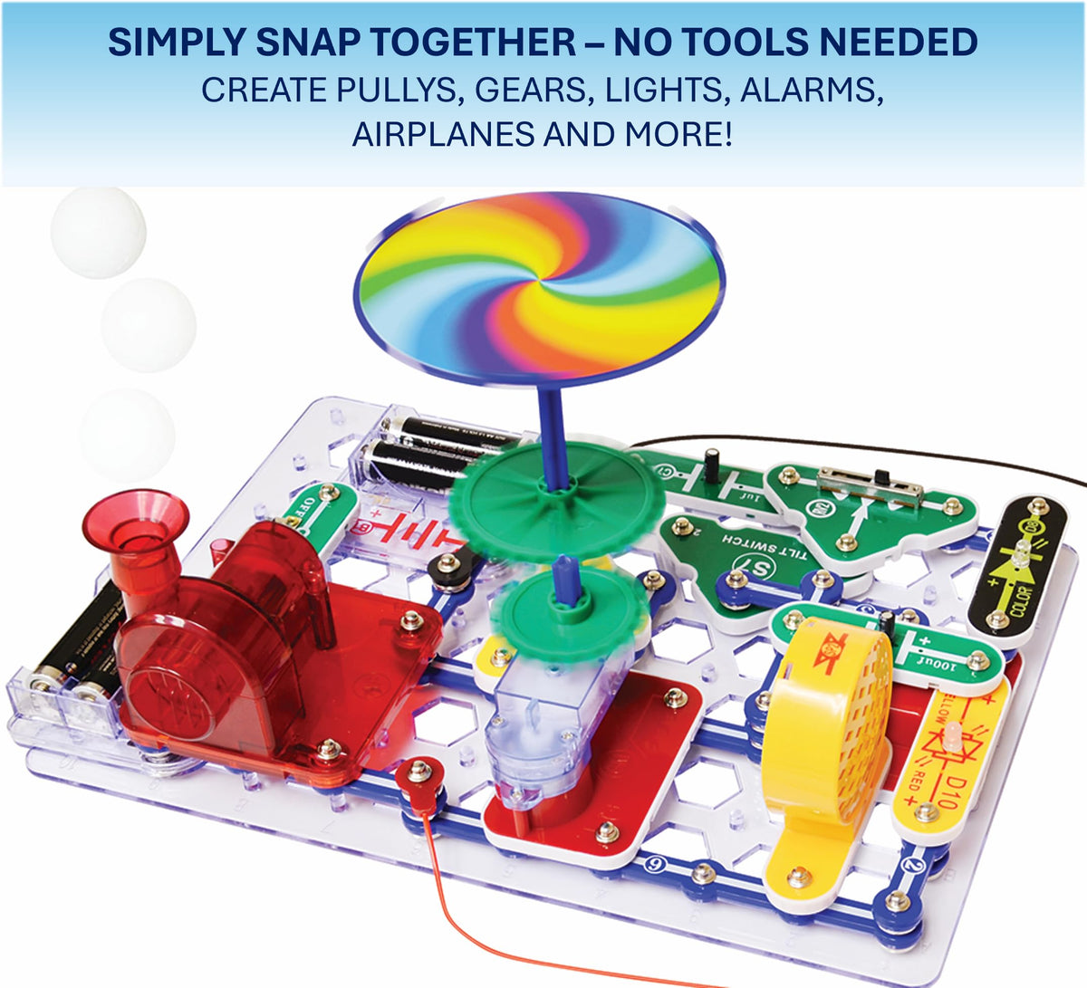 Snap Circuits Motion grid and components make building simple and fun