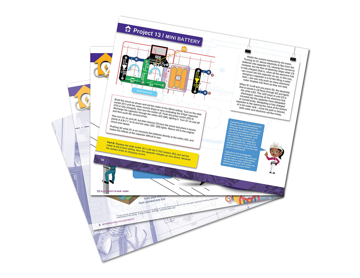Snap Circuits My Home Electronics instruction sheets guide step by step learning.