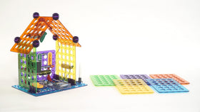 Snap Circuits My Home Electronics transistor and motor block energize moving parts.