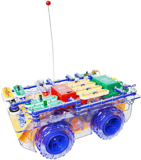 Snap Circuits RC Rover LED headlight demonstrating illuminated project feature