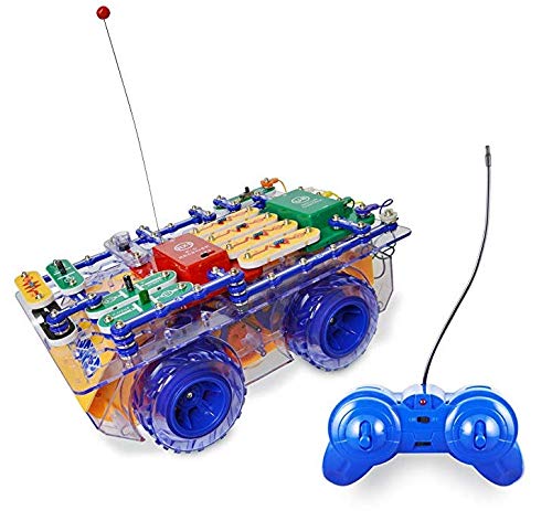 Snap Circuits RC Rover remote control in action enabling turning and navigation
