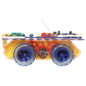 Snap Circuits RC Rover wheels and chassis highlight sturdy treaded design