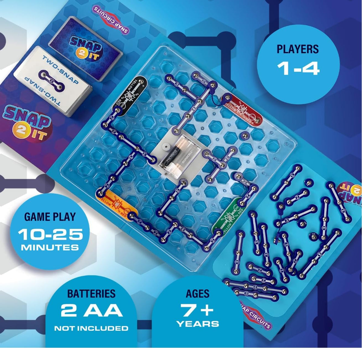 Snap Circuits Snap 2 It board setup illustrating quick start for family play.