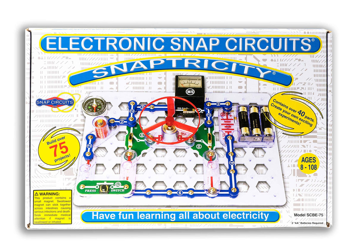 Snap Circuits Snaptricity battery-powered learning with switches and lamps.