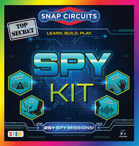 Snap Circuits Spy Kit front view showing all components for quick setup and exploration