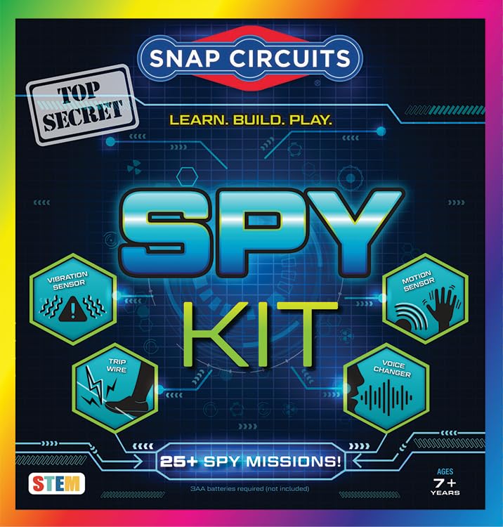 Snap Circuits Spy Kit front view showing all components for quick setup and exploration