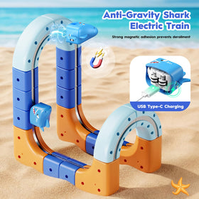 SnapGlowz Anti-Gravity Shark Train glides through loops for dynamic storytelling.