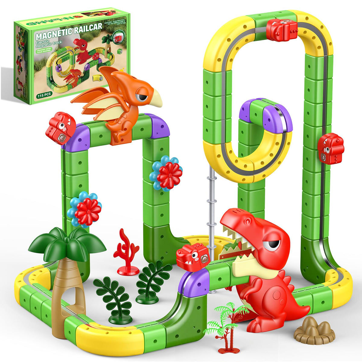 SnapGlowz dinosaur train 3D infinity tracks foster imaginative building sessions