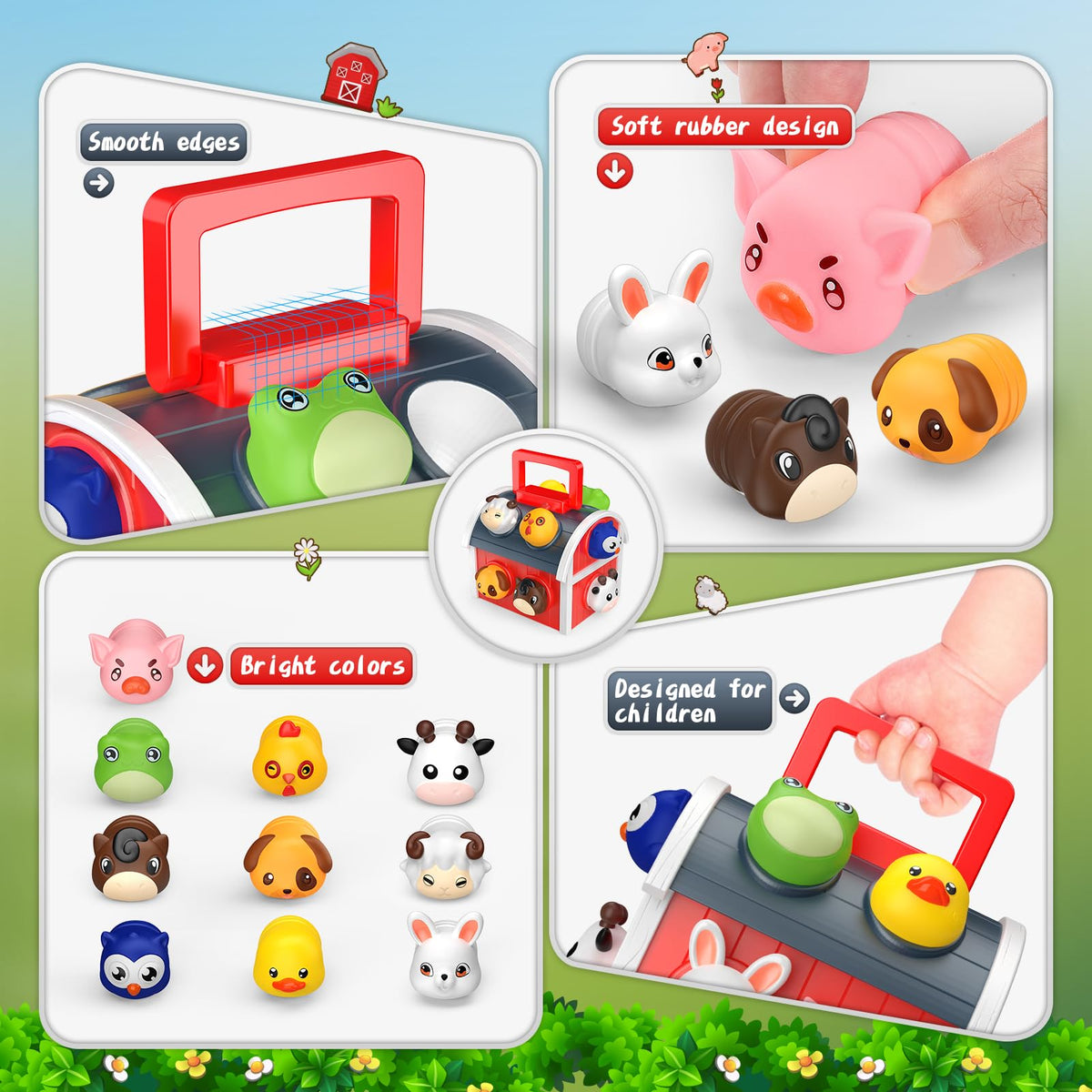 SnapGlowz numbered barn lids aid counting and early numeracy.