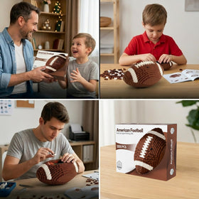 Snaptor football model dimensions 11 by 6.7 inches for display