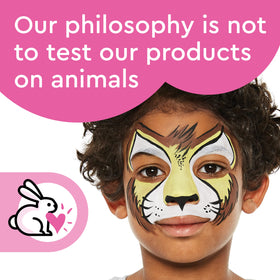 Snazaroo fragrance-free formula stays gentle on sensitive skin during events.