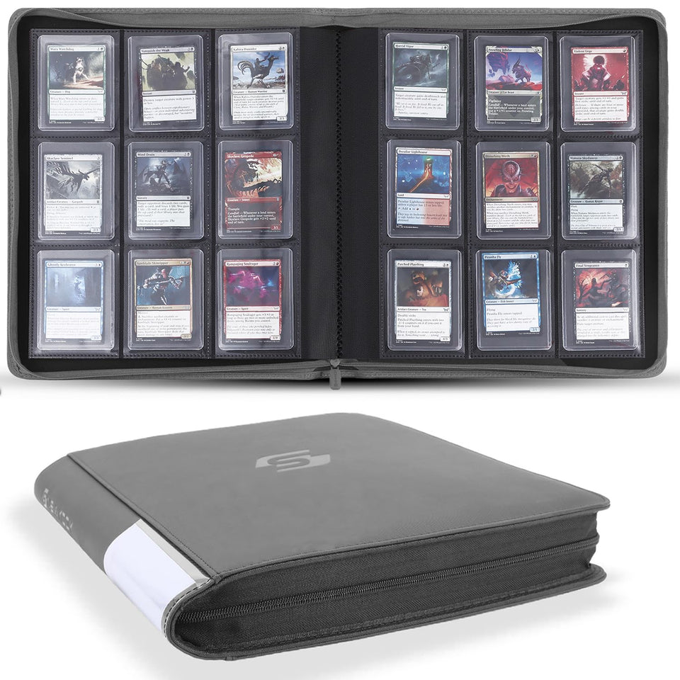 Snekdy top-loader binder with 9 pockets keeps cards organized on the go.