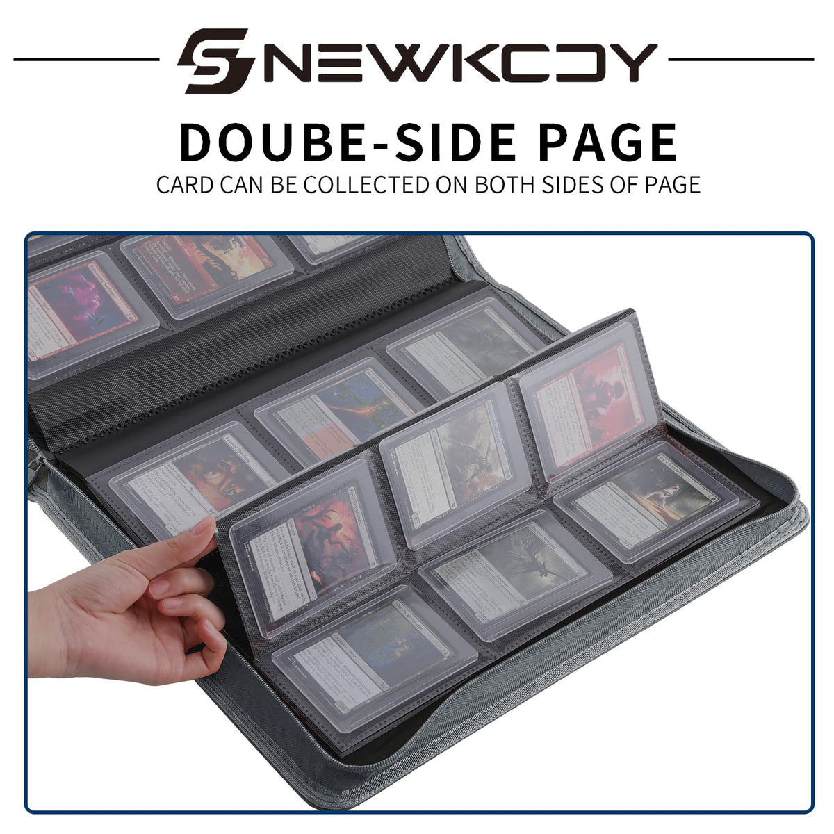 Snekdy binder supports multiple card types for versatile collections.