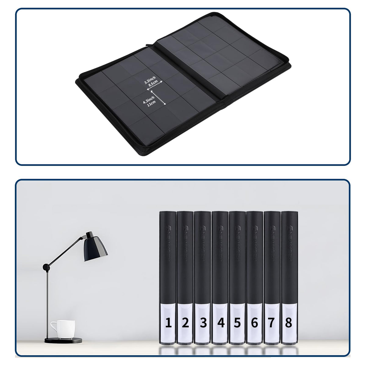 Snewkcdy Snekdy 16-pocket pages organize card collections securely.