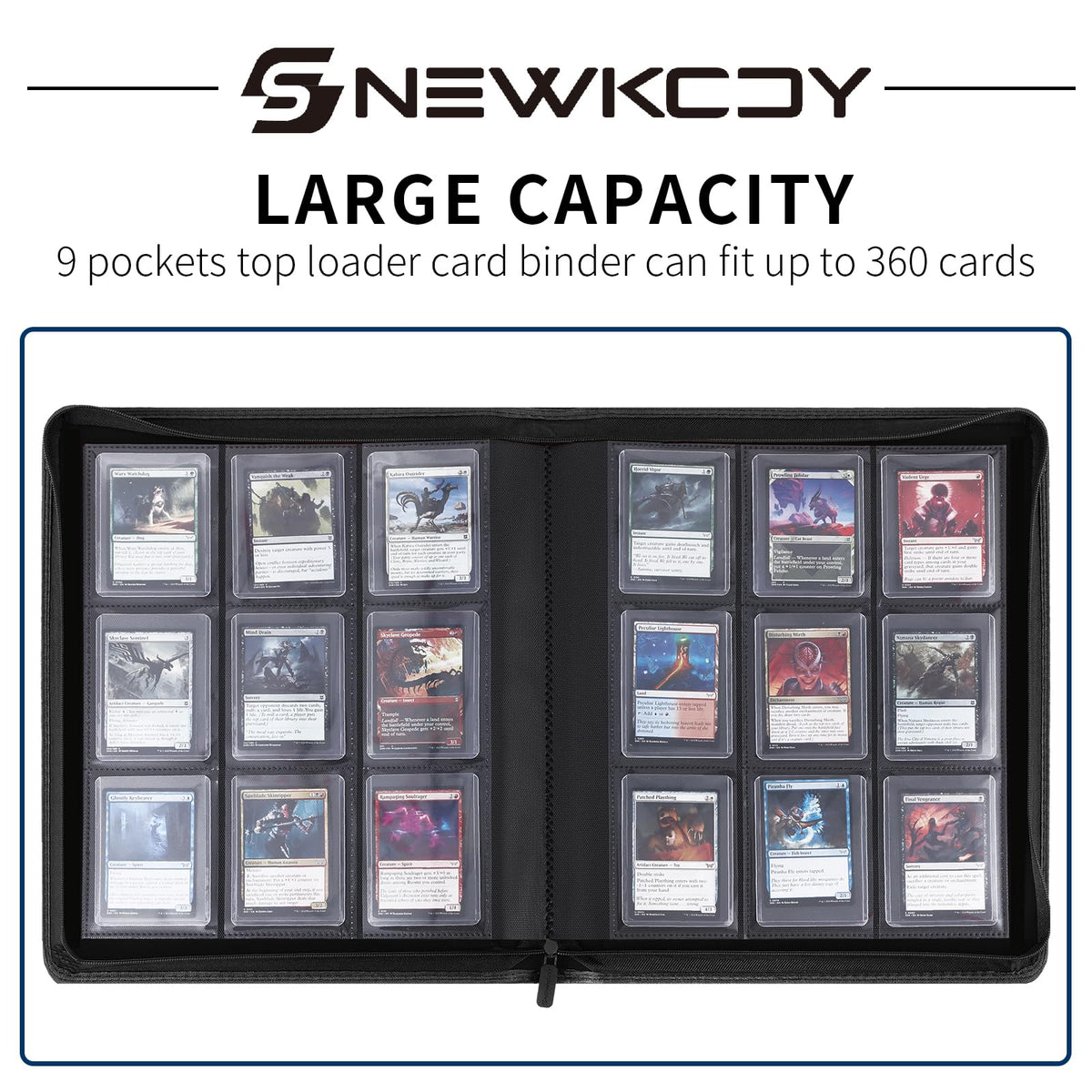 Snewkcdy Snekdy Top Loader Binder 3x4 inch card sleeves protect cards.