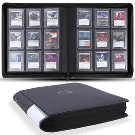 Snewkcdy Snekdy Top Loader Binder front cover in black, durable PU leather.